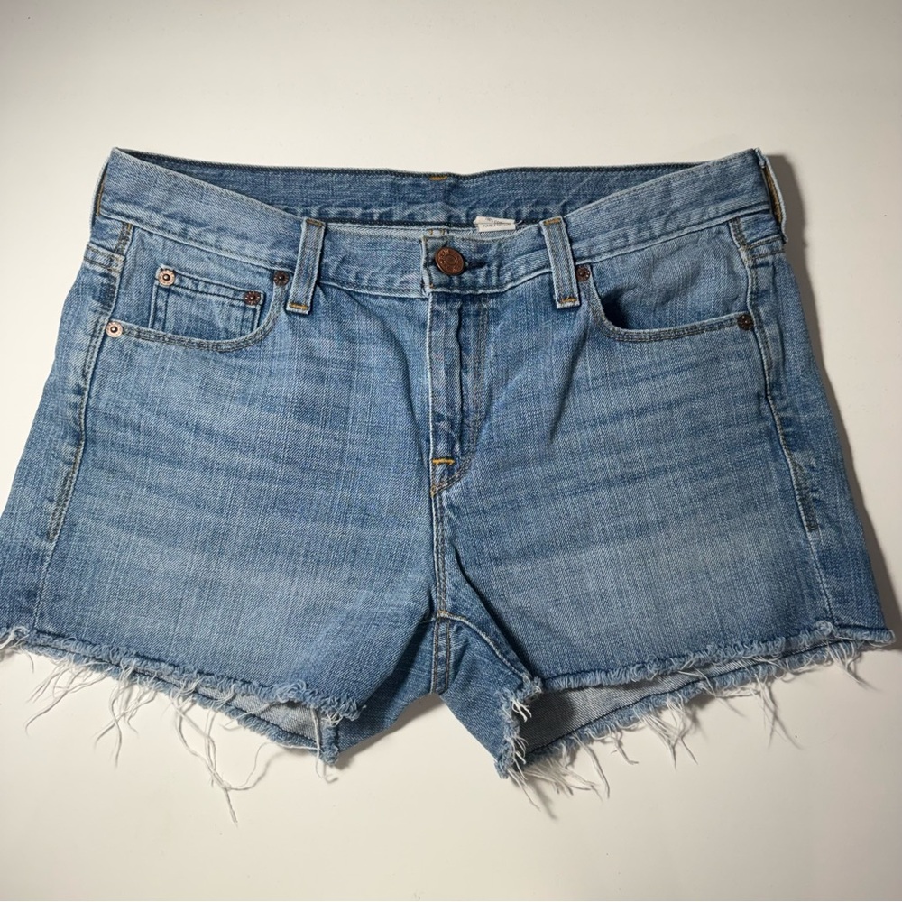 J Crew Light Blue Frayed Hem Women's Jean Shorts
